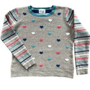 Telluride Clothing Co. Multicolour Polka Dot Heart + Striped Merino Wool Sweater
